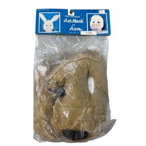 Anva Lion Adult Costume Mask Plush The Original Ani-Mask 1987 Deadstock Vintage